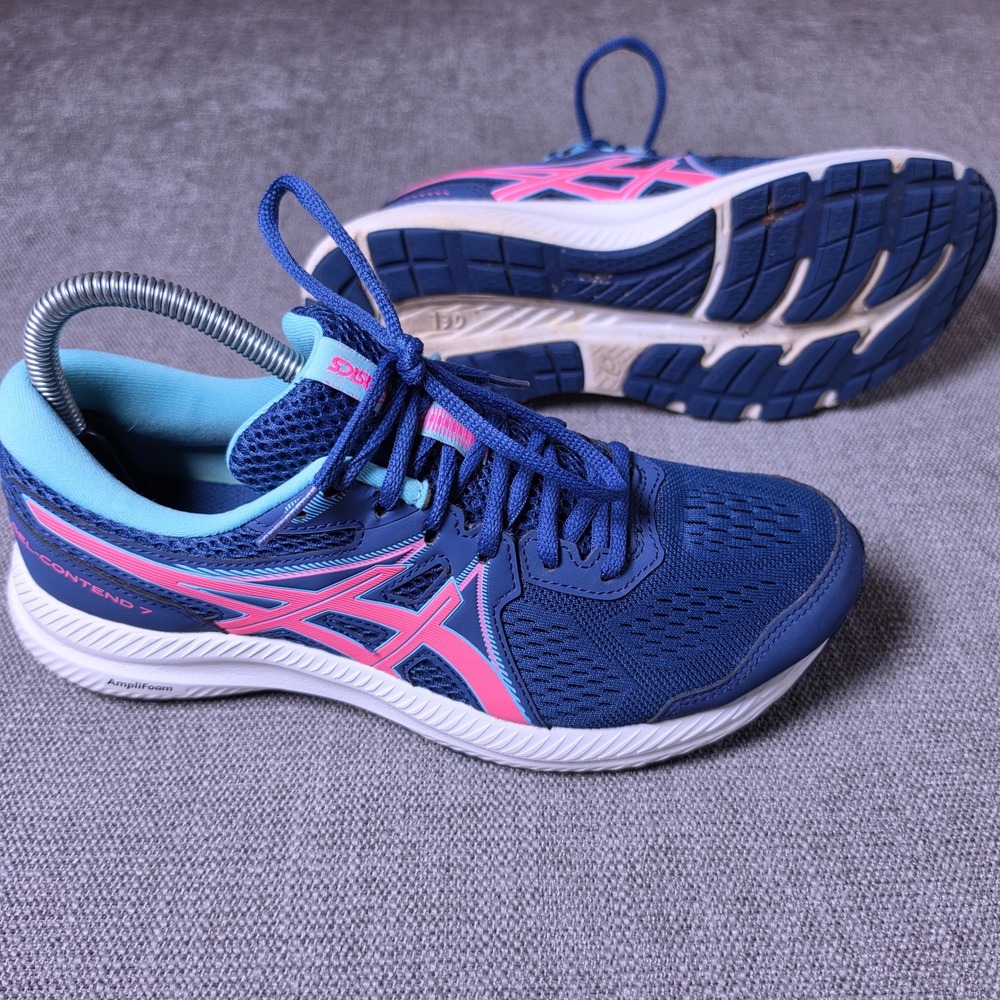 Asics Gel-Contend 7 Women 9 Blue Pink 1012B228 Running Shoes